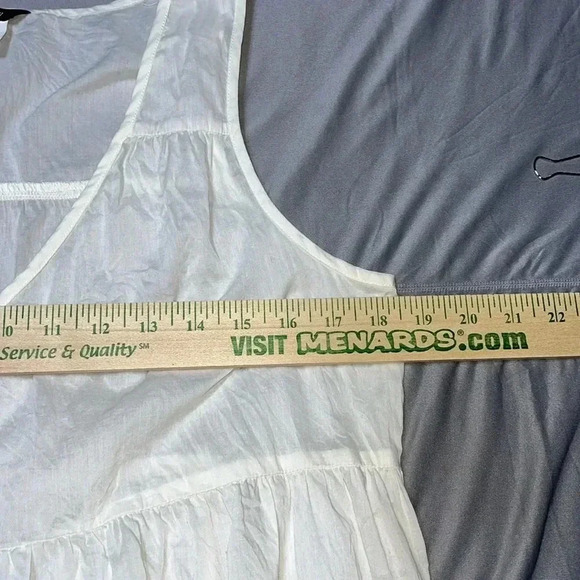J Crew White Sleeveless Tiered Cotton Shift Dress Cottagecore Cosplay Fairycore - Picture 7 of 9